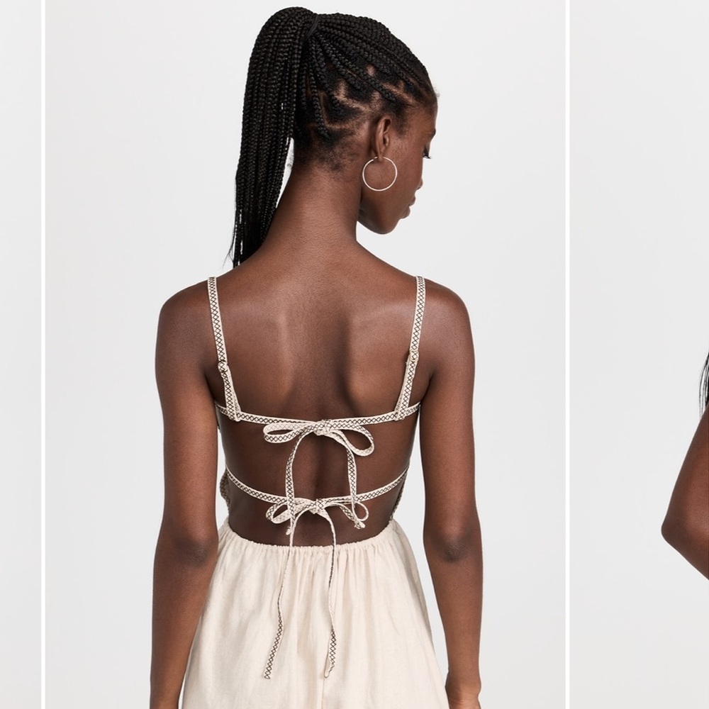 Backless Tie-Back Summer Dress in Cream